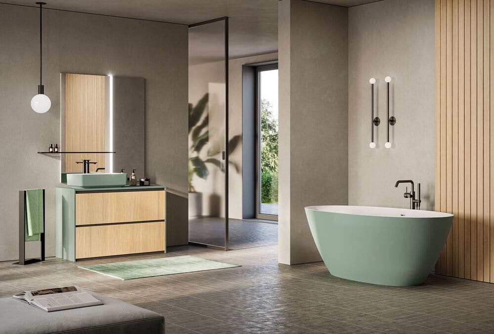 Modern colourful bathrooms: ideas and solutions by Novellini