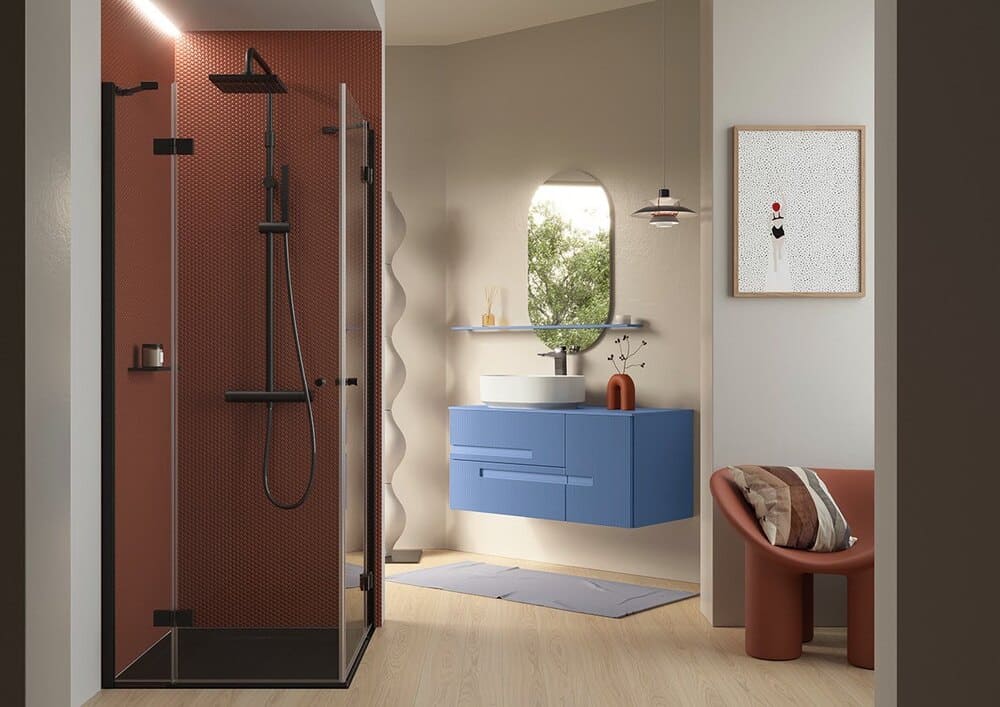 esempio-bagno-colorato-contemporaneo Example of a colourful contemporary bathroom